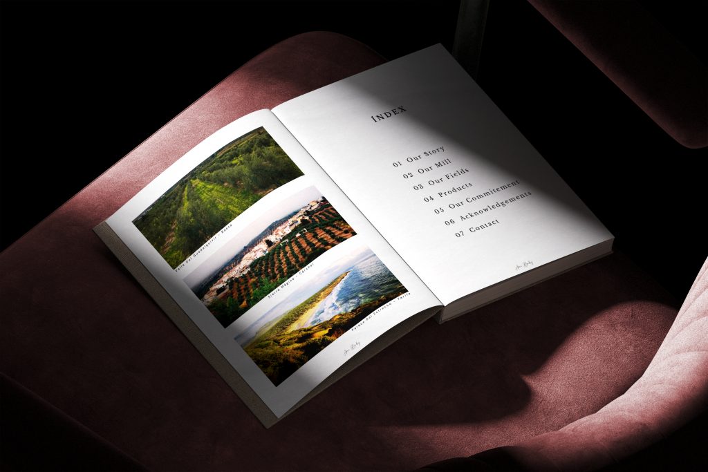 AOVE Baby portfolio book and branding by TRASSART creative agency Marbella